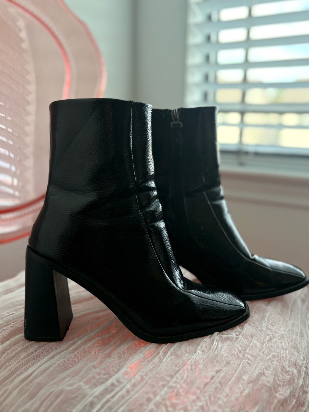 Nasty Gal Faux-Leather Block Heel Ankle Boots Whimsigoth Witchy